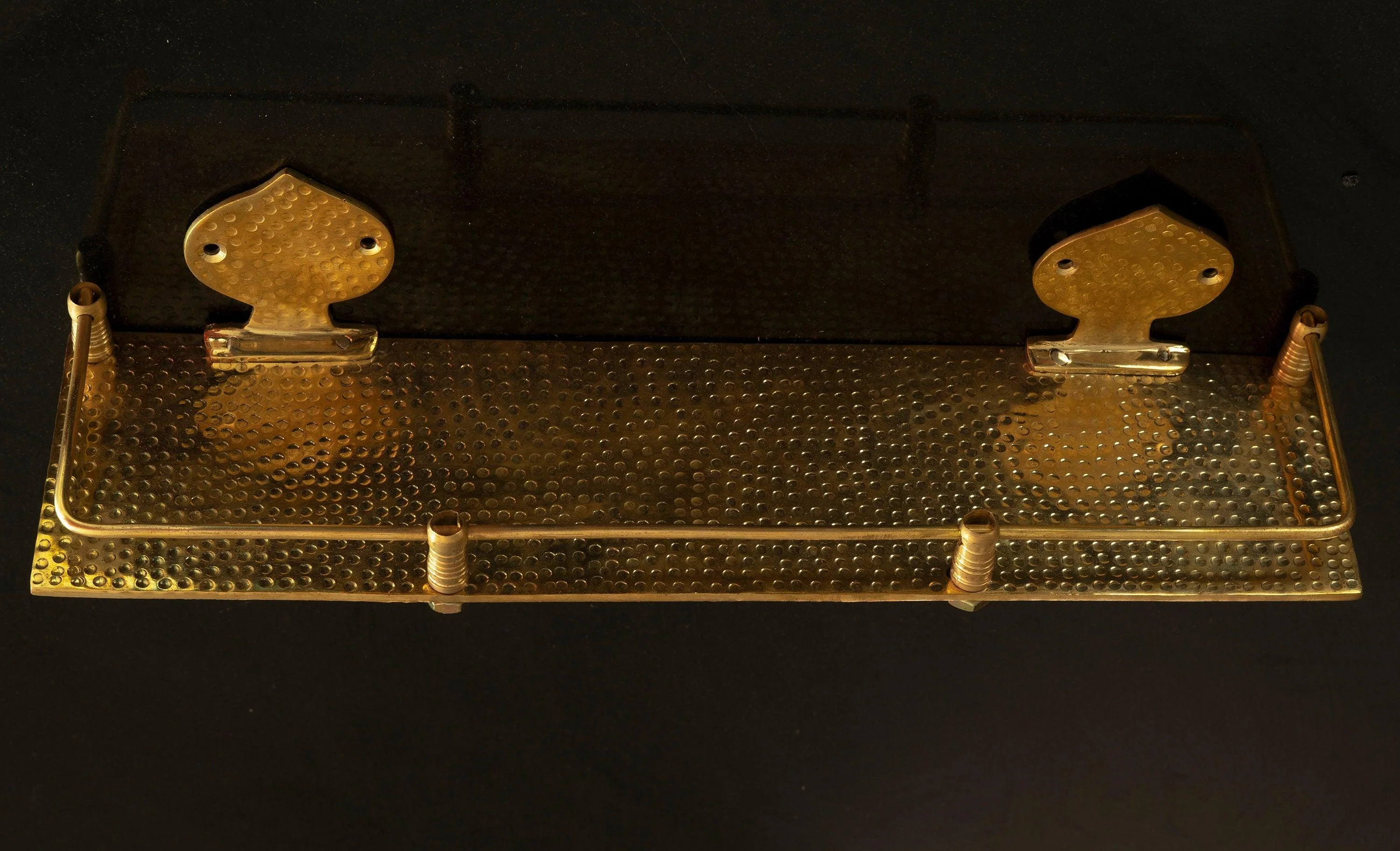 Hammered Brass Wall Shelf – Handmade Unlacquered Floating Bathroom Rack - Image 3