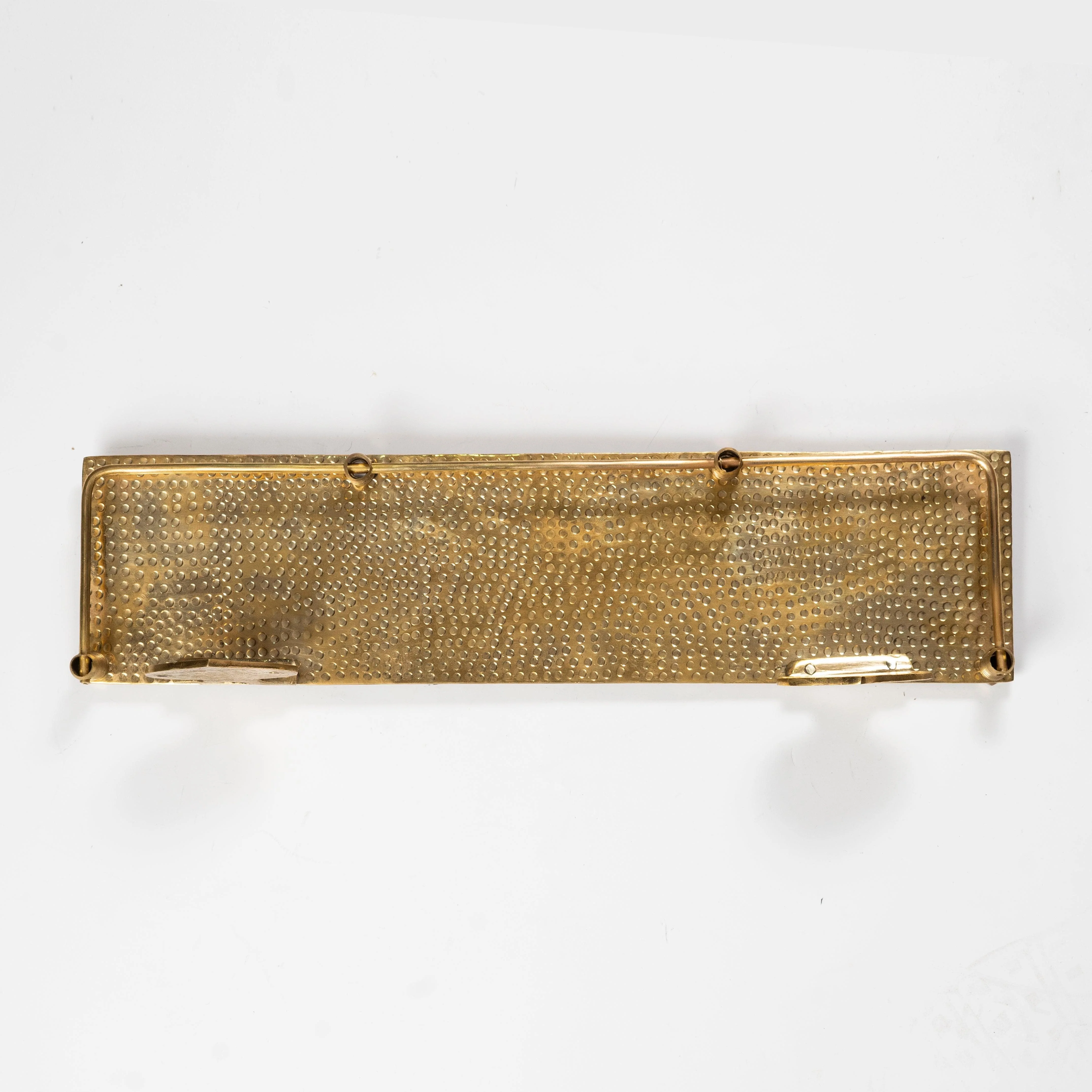Hammered Brass Wall Shelf – Handmade Unlacquered Floating Bathroom Rack - Image 4