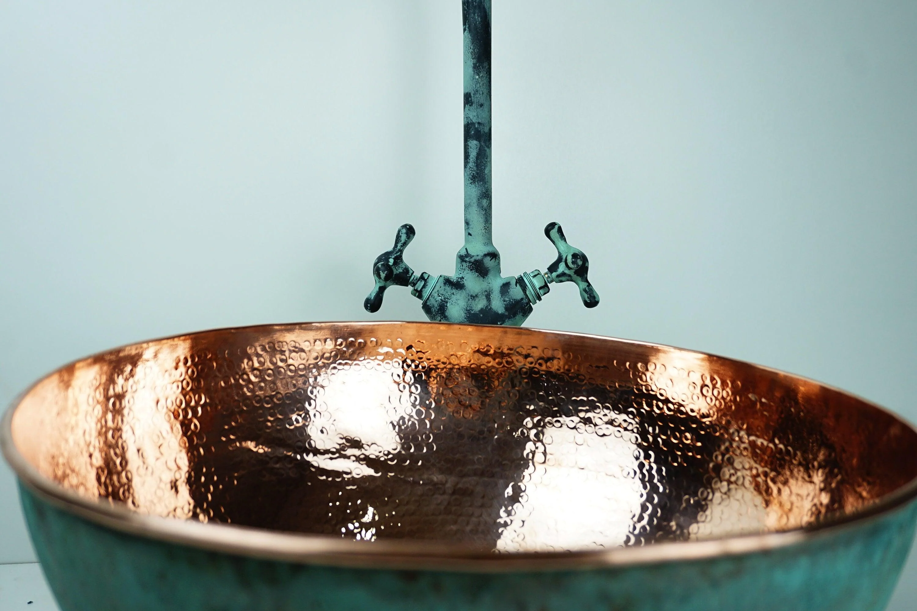 Oxidized Brass Gooseneck Bathroom Faucet with Luxurious Patina - Image 3