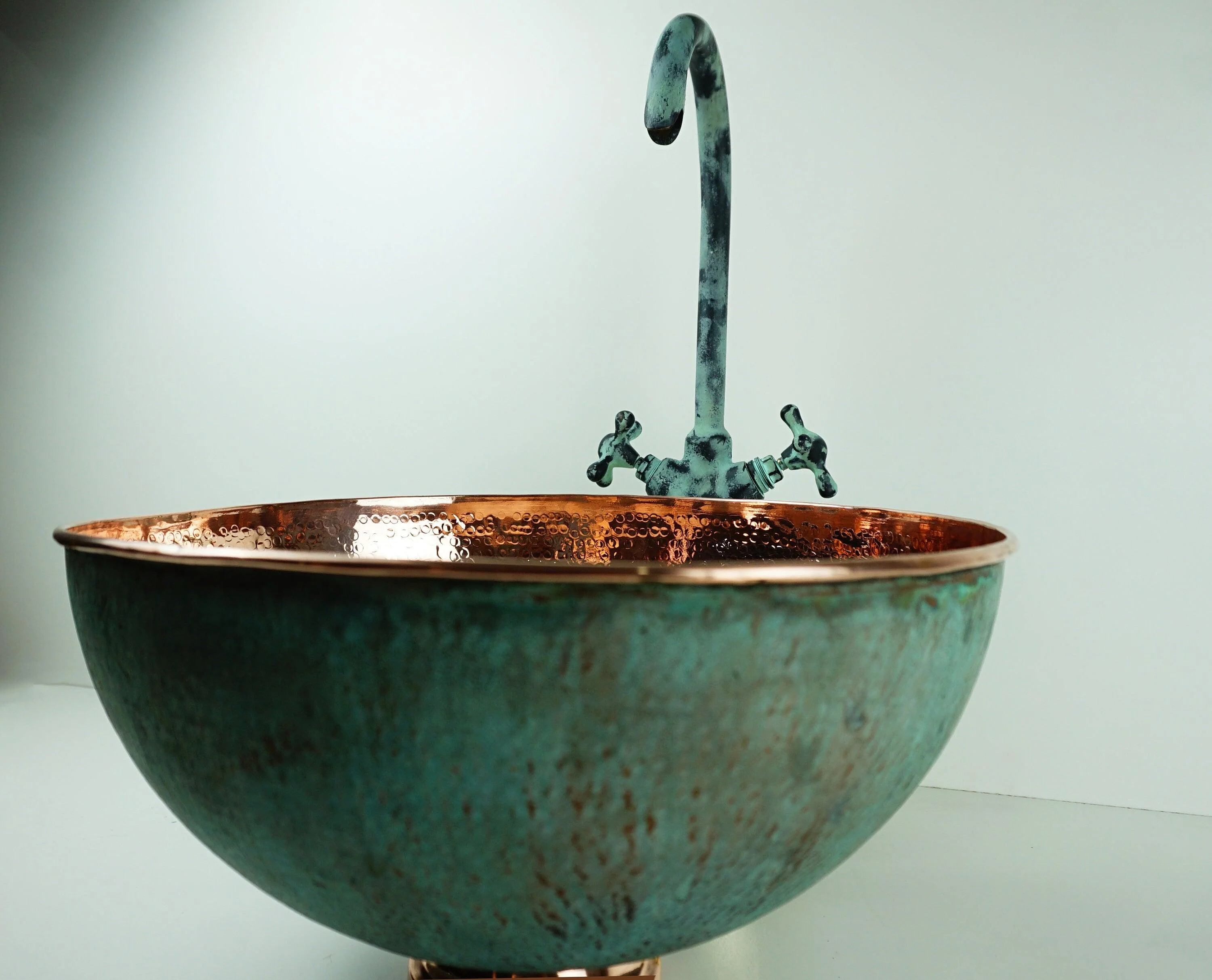 Oxidized Brass Gooseneck Bathroom Faucet with Luxurious Patina - Image 5