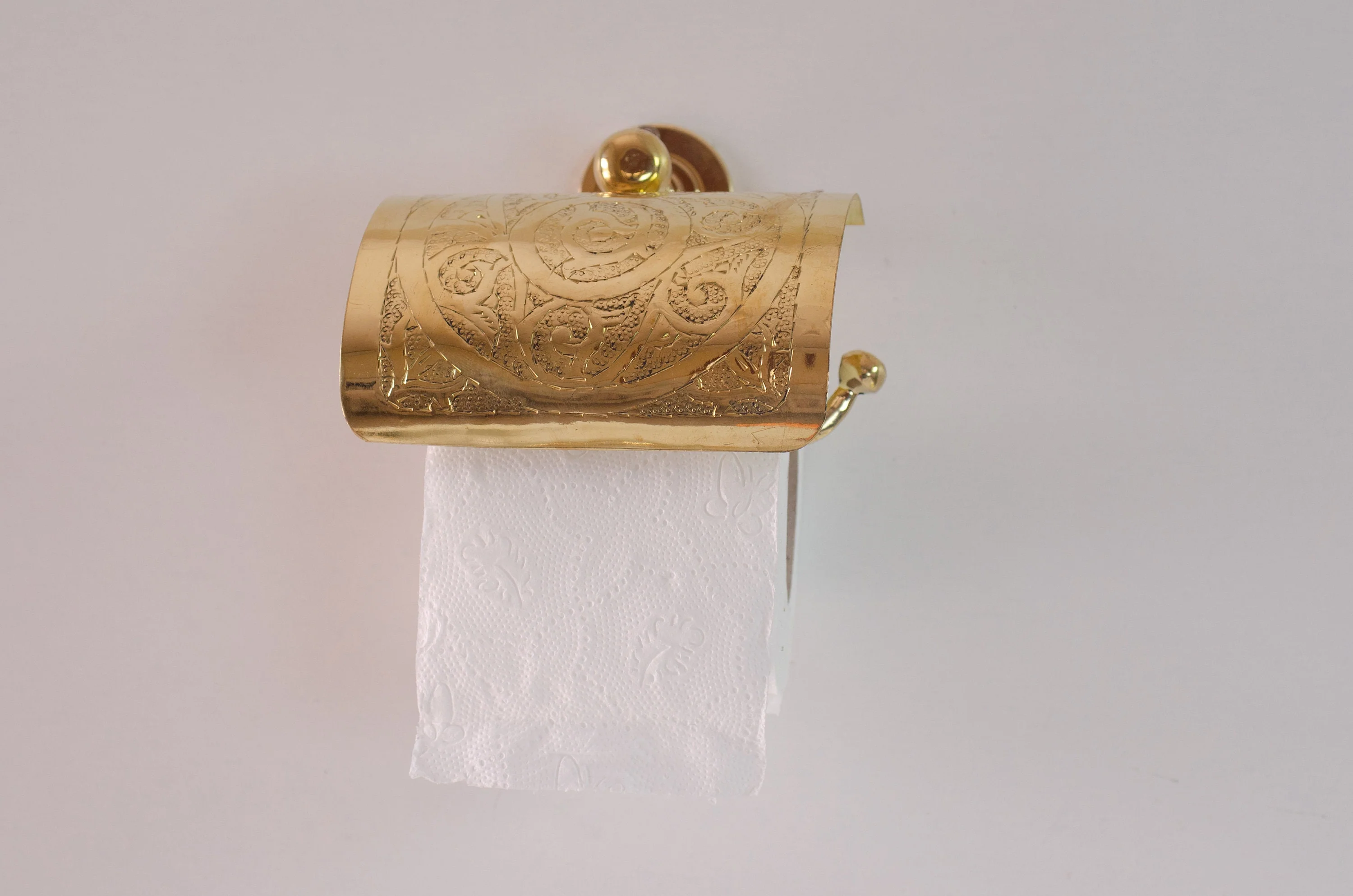 Solid Brass Toilet Paper Holder, Handcrafted Powder Room Roll Holder - Image 3