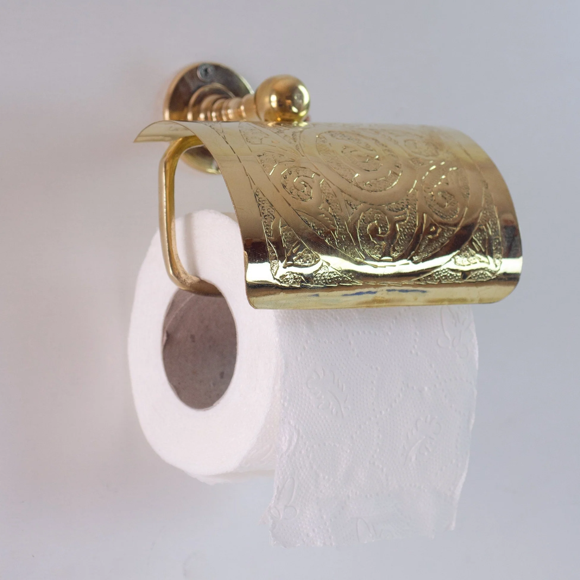 Solid Brass Toilet Paper Holder, Handcrafted Powder Room Roll Holder - Image 5