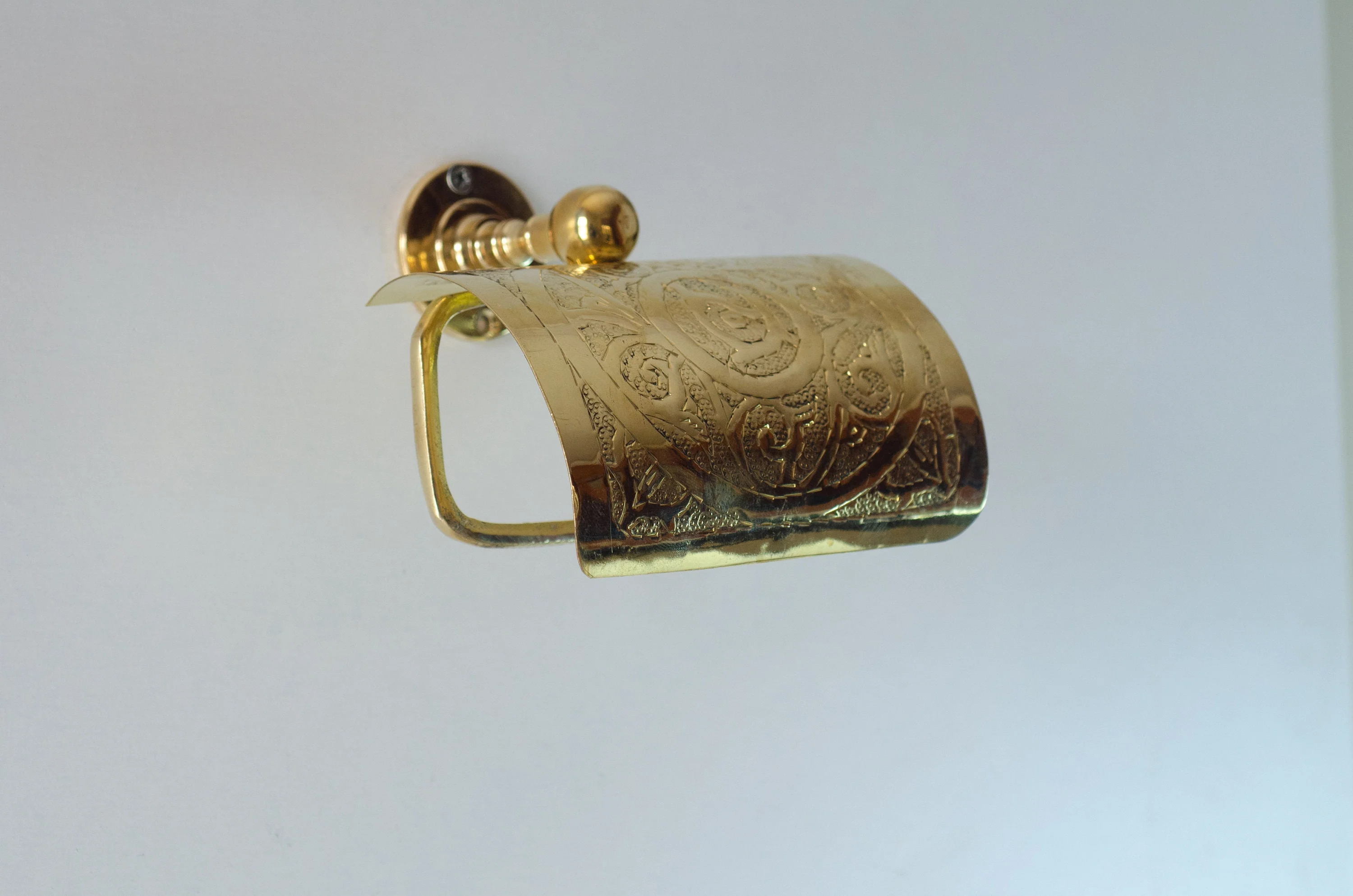 Solid Brass Toilet Paper Holder, Handcrafted Powder Room Roll Holder - Image 7