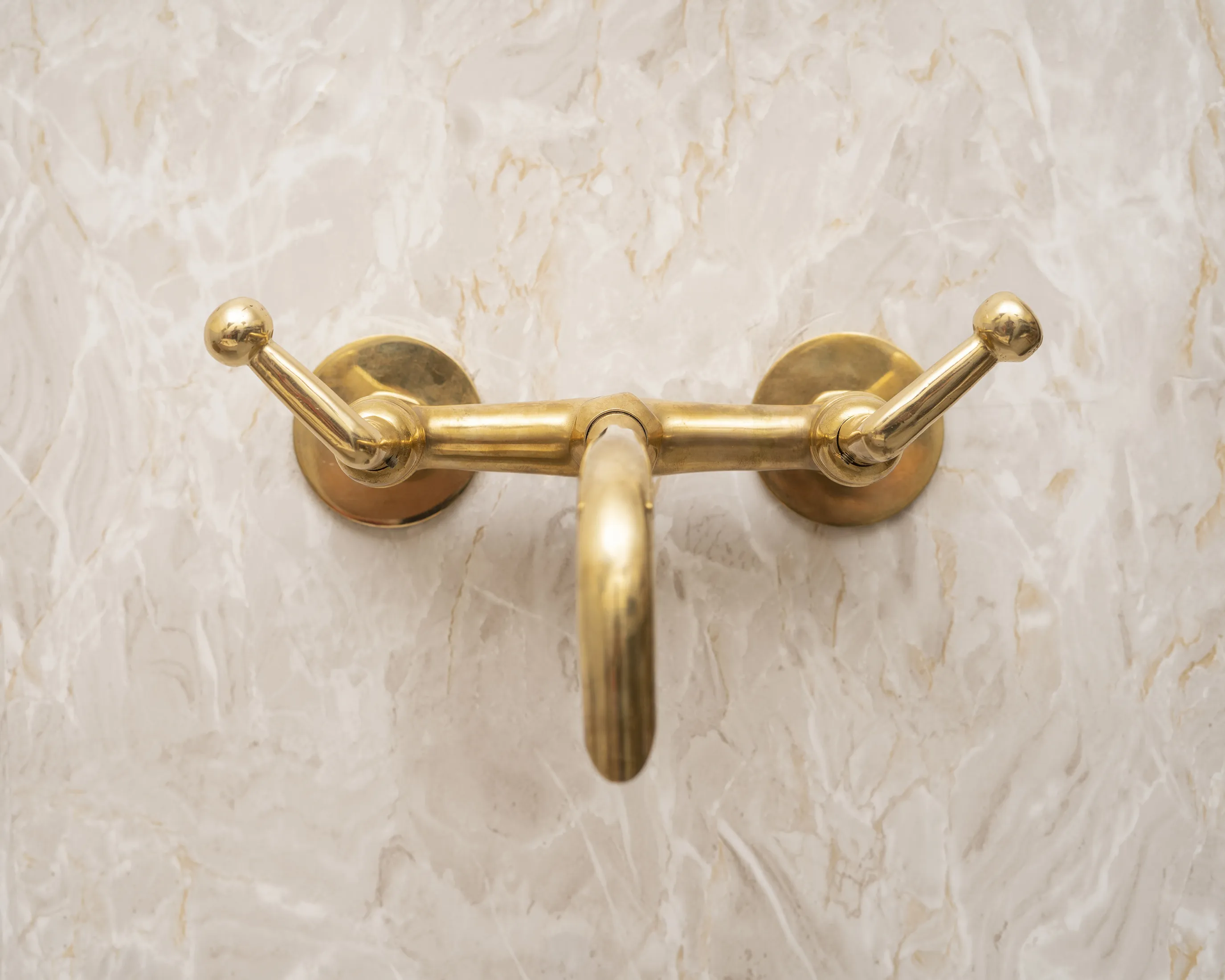 Solid Brass Wall Mounted Tub Filler With Lever handles - Image 4
