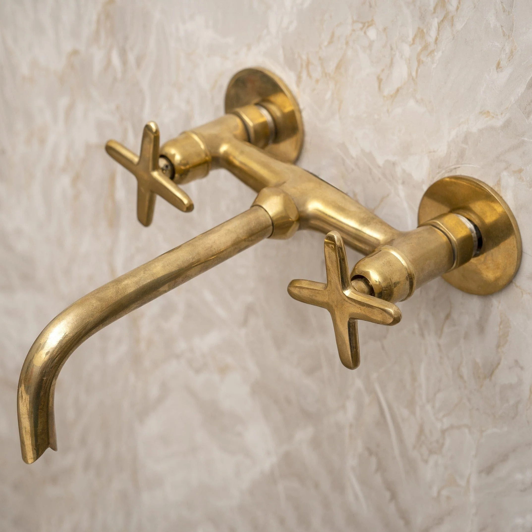 Unlacquered Brass Bathroom Tub Filler Faucet - Image 4