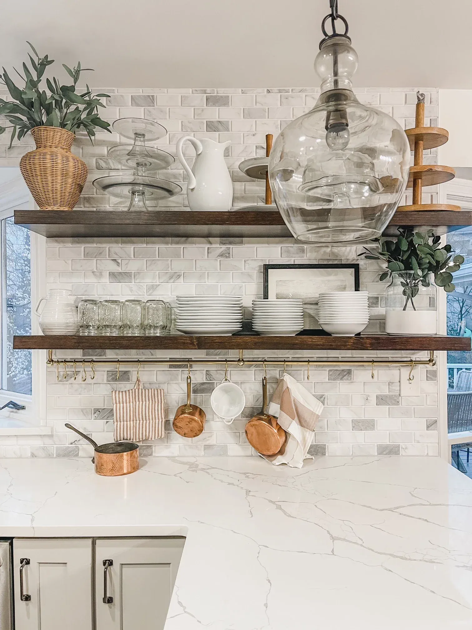 Unlacquered Brass Kitchen Rail – Handmade Wall Mounted Pot Rack with Hooks - Image 4