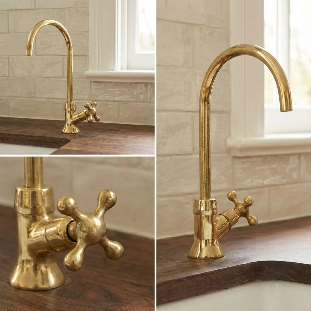Unlacquered Brass Kitchen Water Dispenser – Solid Brass Drinking Tap - Image 3