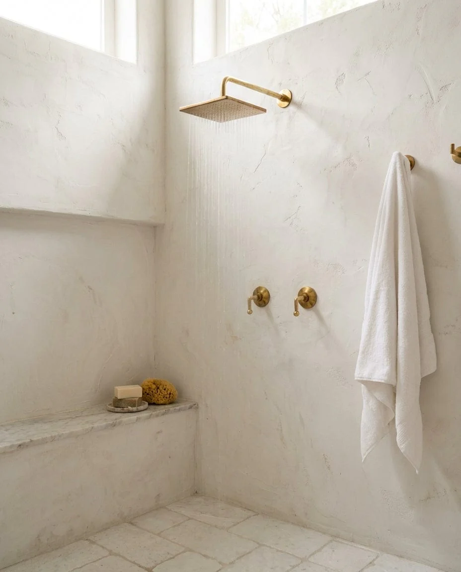 Unlacquered Brass Shower Set with Lever Handles & Rough-In Valve - Image 6