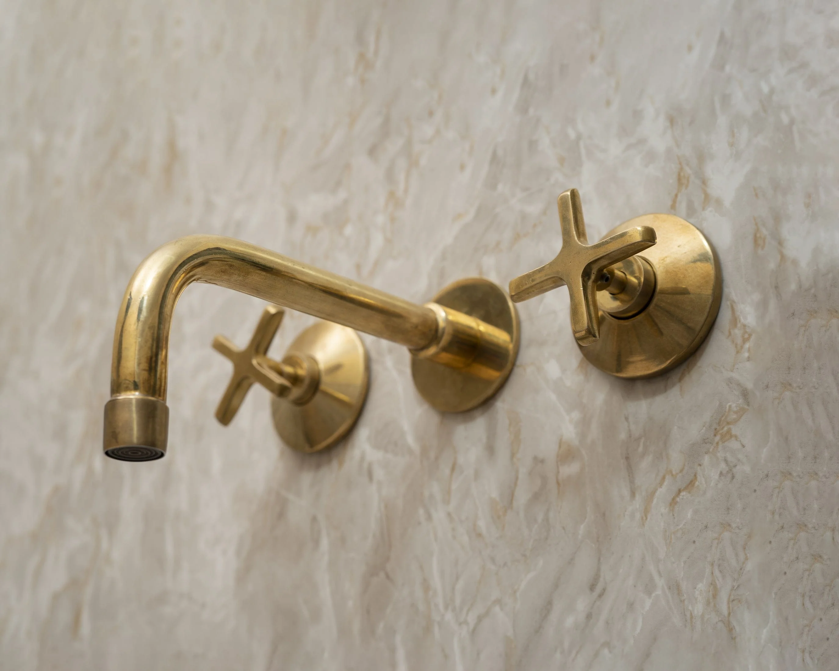 Unlacquered Brass Wall Mounted Bath Faucet - Image 4