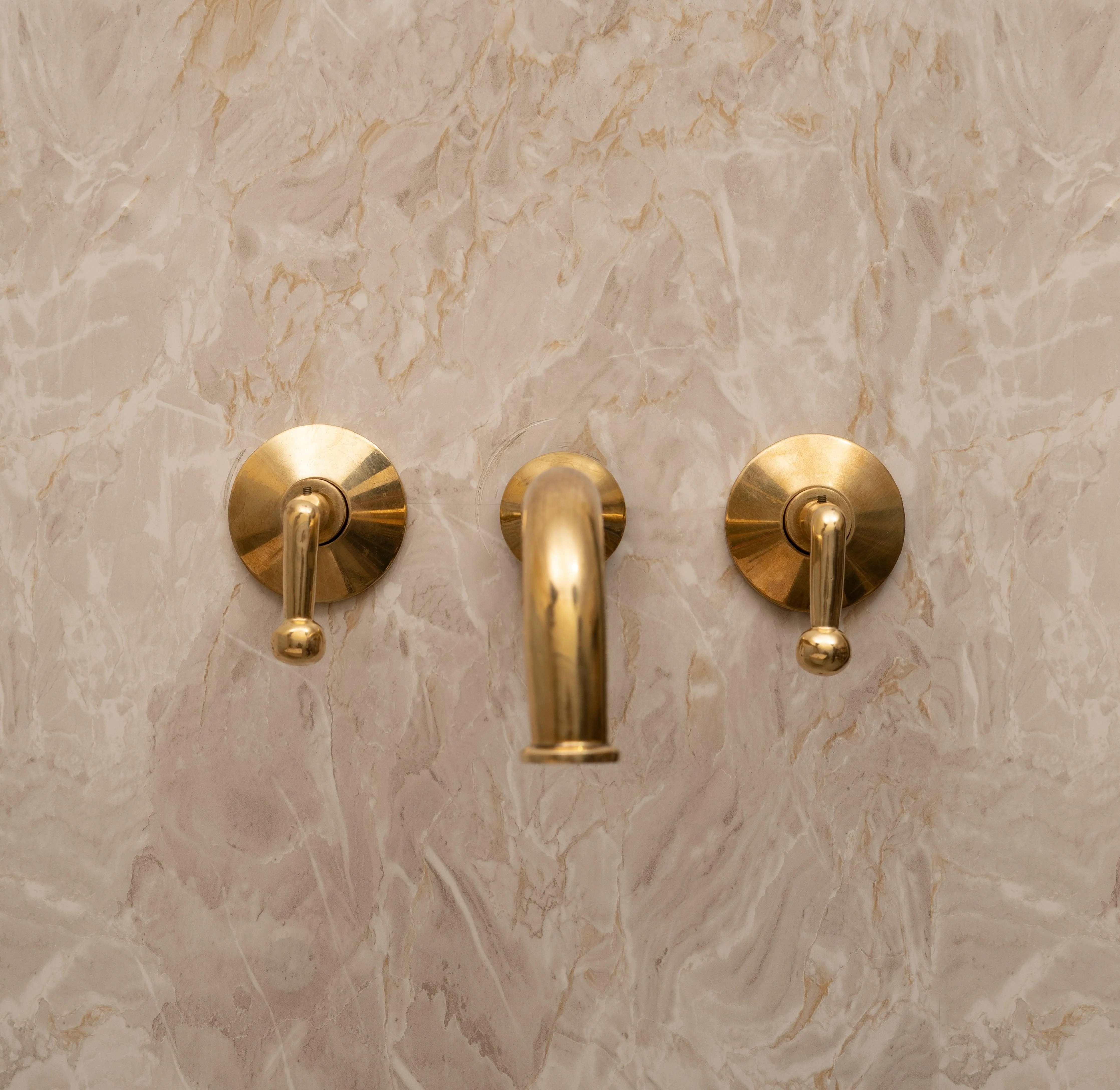 Unlacquered Brass Wall Mounted Bathroom Faucet - Image 4