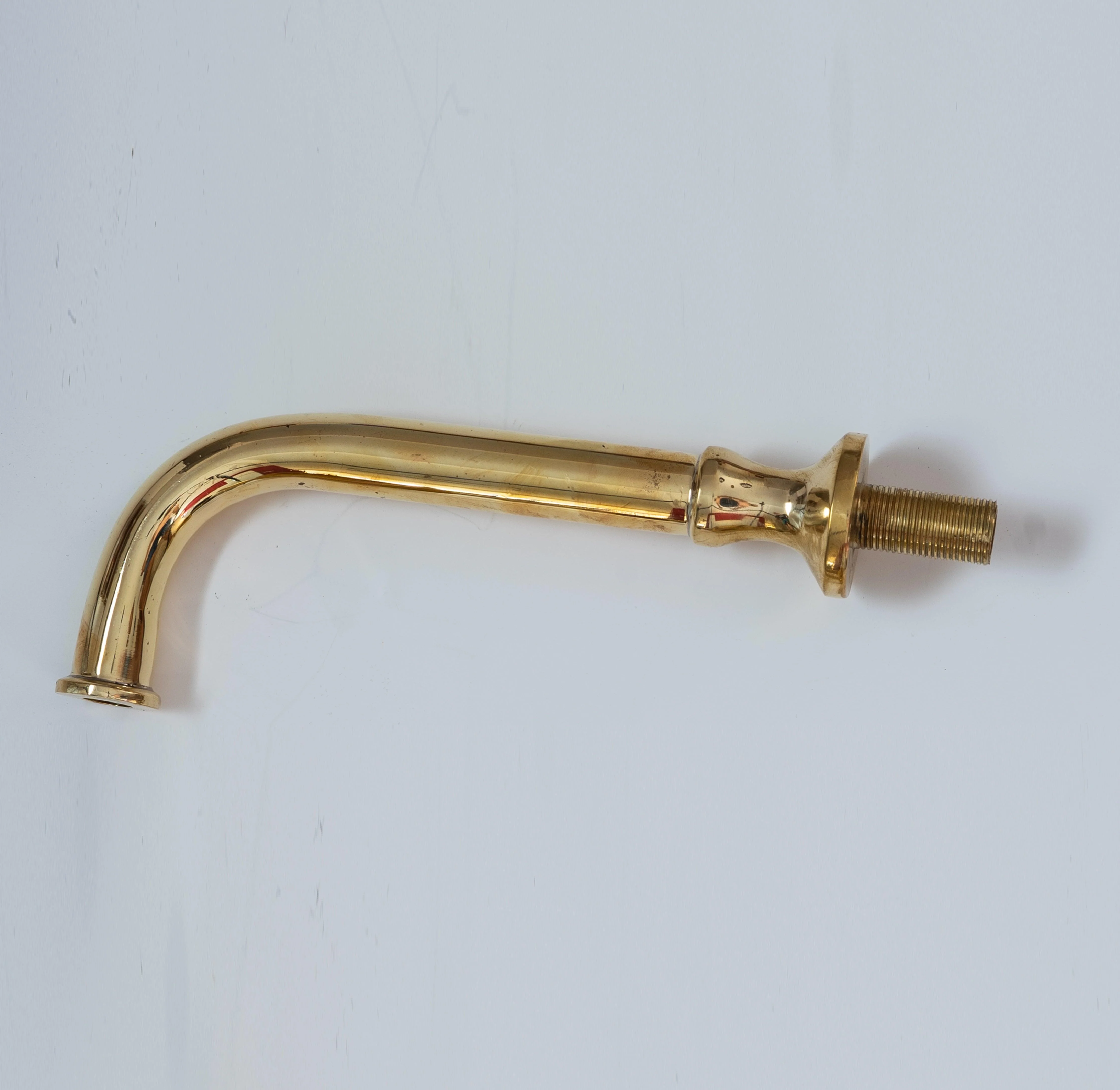 Unlacquered Brass Wall Mounted Bathroom Faucet with Cross Handles - Image 4