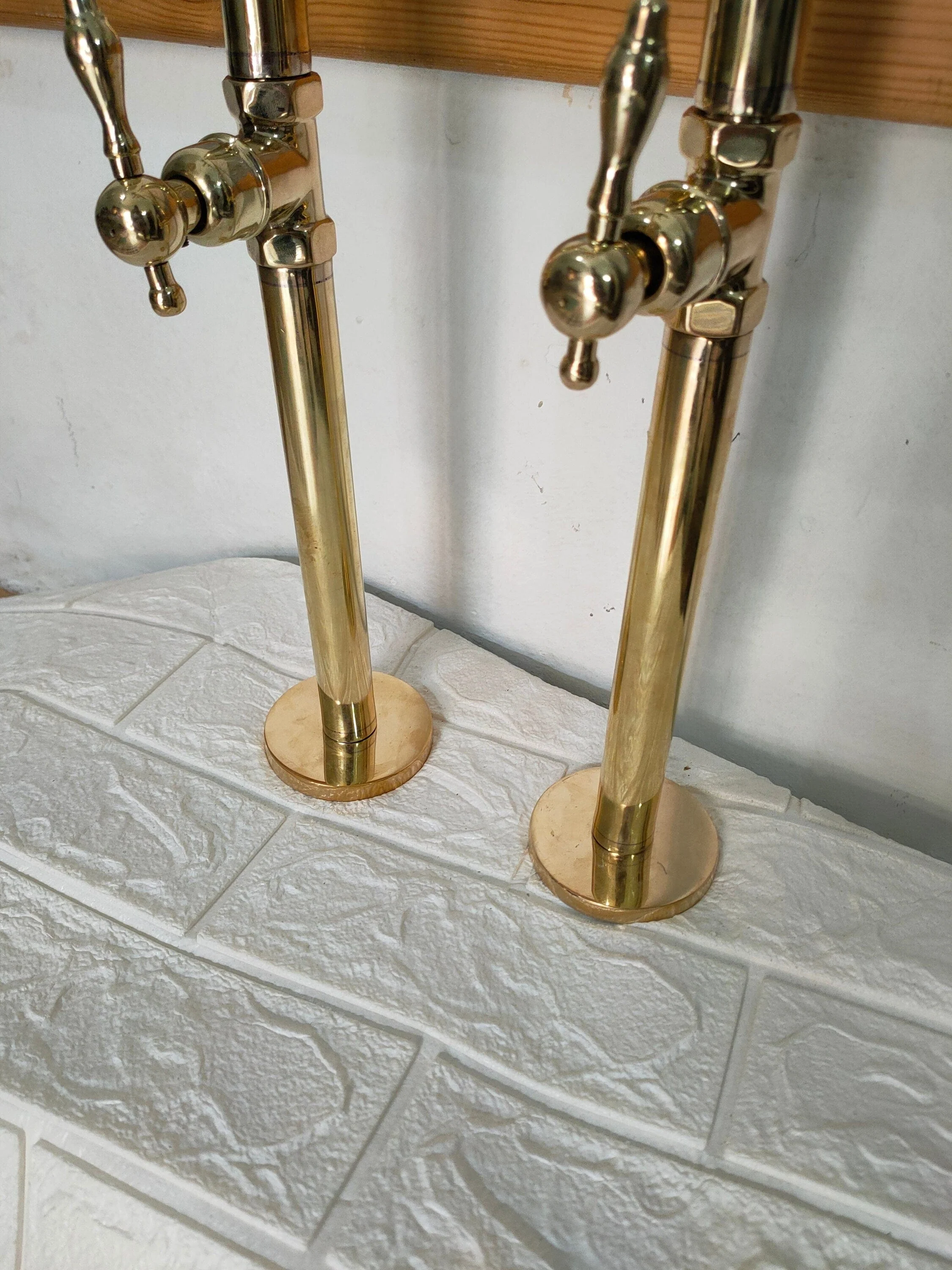 Unlaquered Brass Freestanding Tub Filler Faucet - Image 6